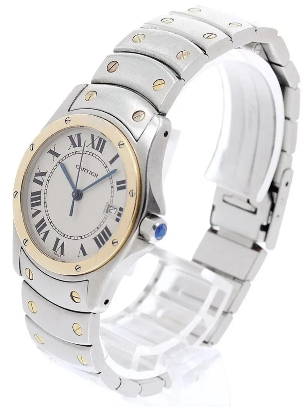 CARTIER Santos Rondo MM Date beige Dial Quartz Boy's Watch_966287